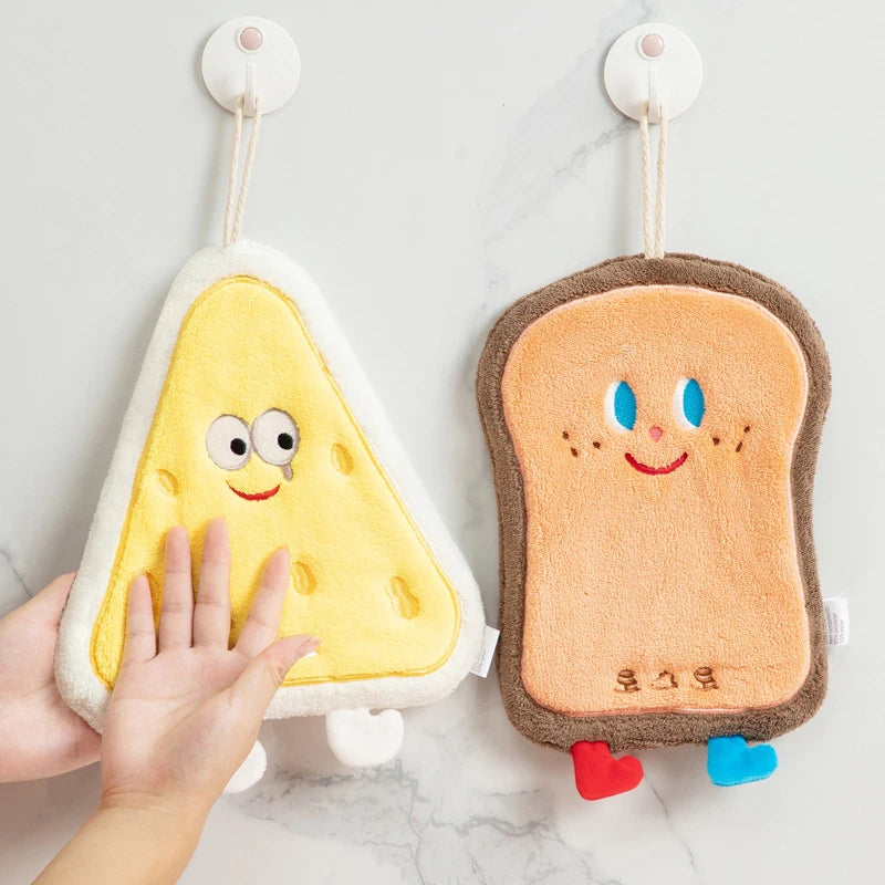 Hand Towel Absorbent Kitchen Towel Hand Cloth Bathroom Hand Cloth Cartoon Hand Towels Convenient Hanging Towel for Hand 핸드타올