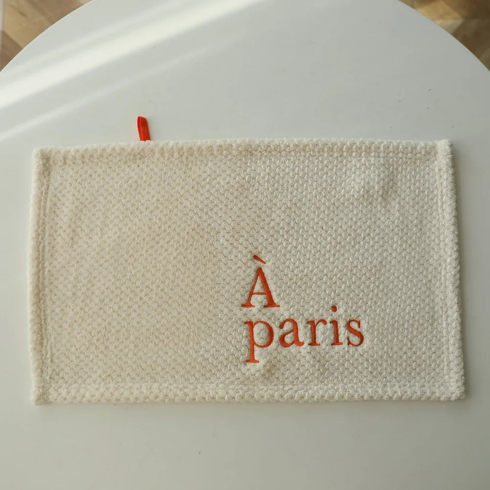 Hand Towel Embroidered Letter Soft Absorbent Bathroom Kitchen Cleaning Cloth Small Square Towel Hair Drying Wholesale Price