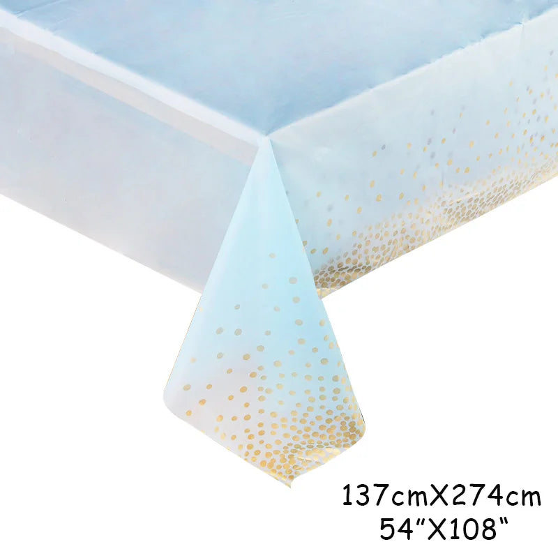 Rainbow Pastel Disposable Tableware Set Gold Glitter Happy Birthday Pattern Paper Plate Cup Napkins for Birthday Party Supplies