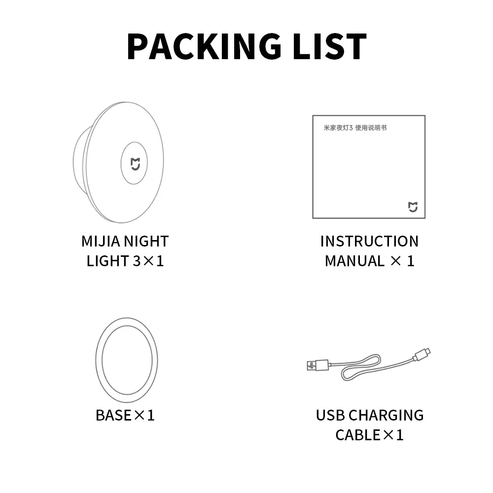 Original New MIJIA Night Light 3 Adjustable Brightness Infrared Smart Human Body Sensor Magnetic Base For Smart Home Life