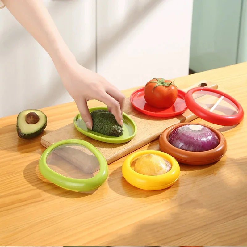 Reusable Food Saver Box Half Cut Fruit Fresh Retractable Film Storage Container Fruit Preservation Seal Cover Kitchen Tools
