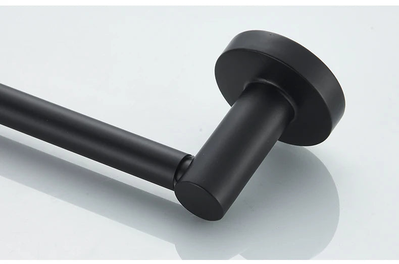 Bathroom Retractable Towel Single Bar Black, Chrome Single Towel Rack Extended Drying Towel Hanging Bar Bathroom EL81024