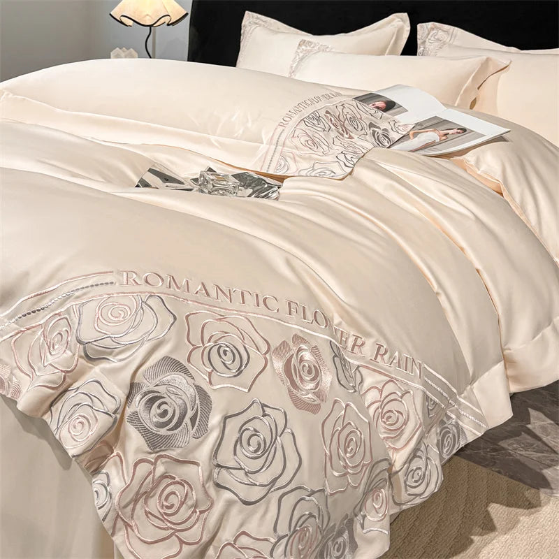 Svetanya Lyocell Cotton Bed Linens Bedding Set Sheet Pillowcase Blanket Cover Ru Queen King Size