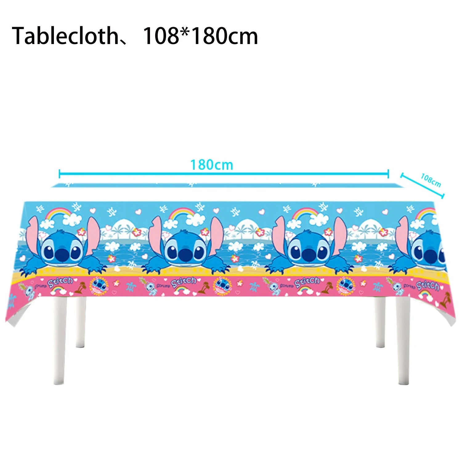 Lilo&Stitch Party Tablecloth Kids Treat Party Supplies Pink  Stitch Angel Tablecloth for Kids Baby Shower Disposable Tablecover