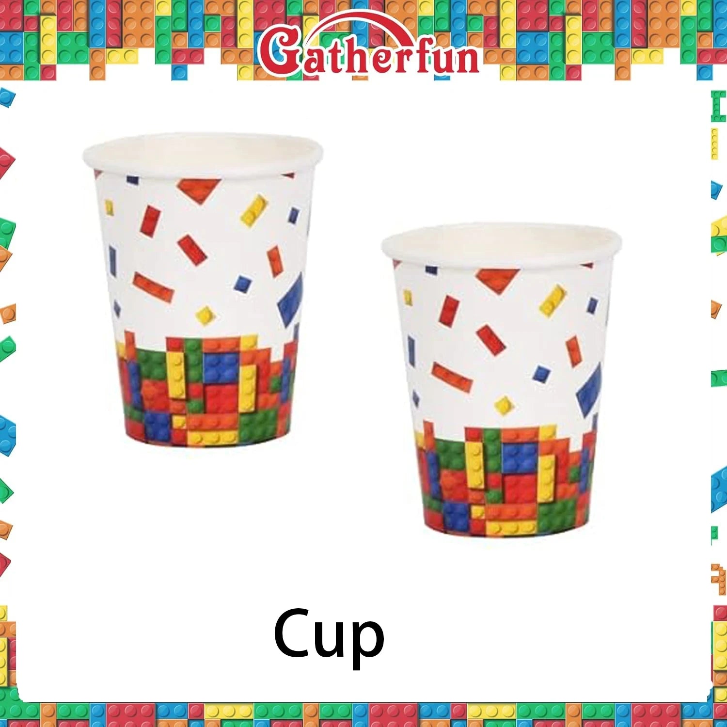 Building Block Tablecloth Theme Party Disposable Tableware Balloon Kid Boy and Girls Birthday Balloon Decor Baby Bath Products