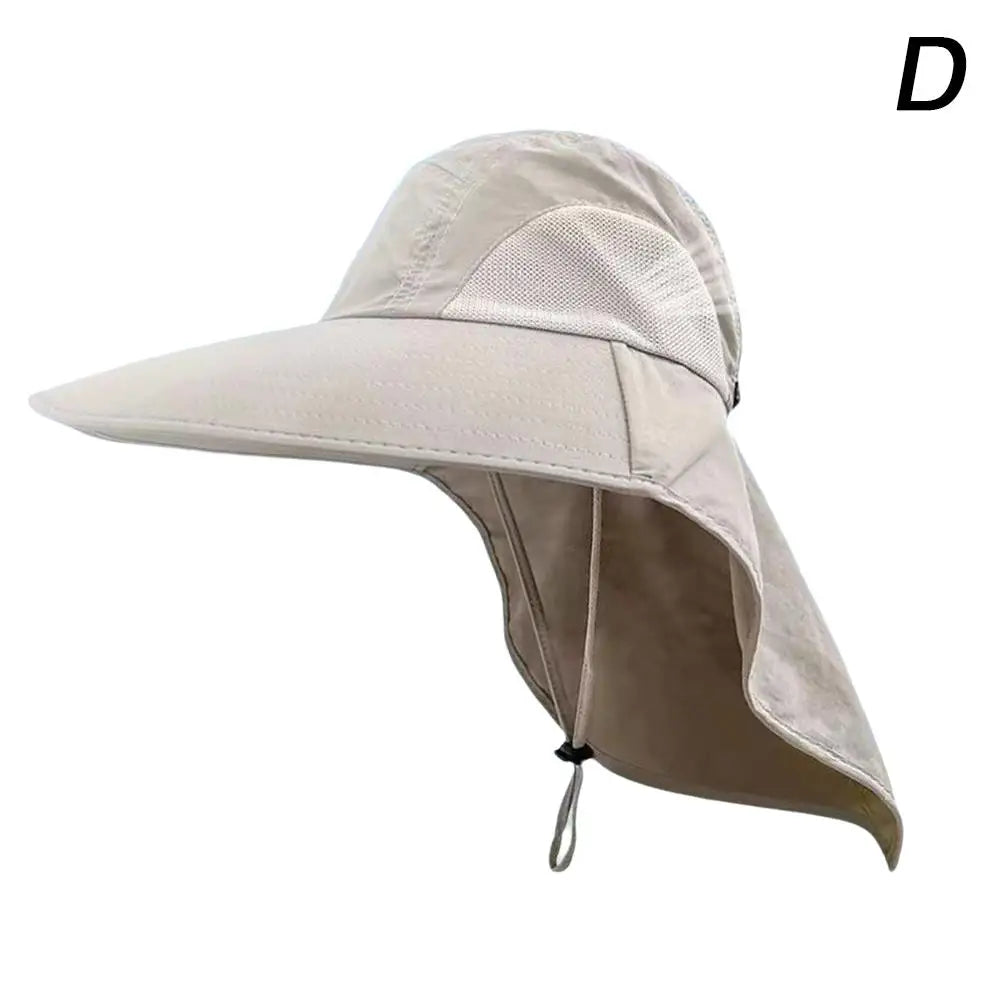 Outdoor Fisherman Hat Wide Brim Bucket Hat With Neck Hiking Cover
