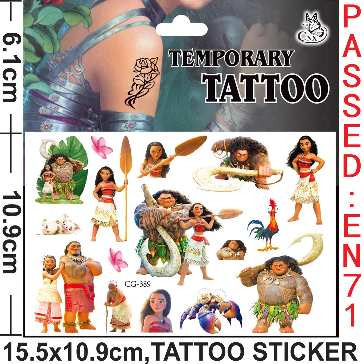 Disney Moana 2 Tattoo Stickers Party Favors Children's Toys Cartoon Sticker Kids Birthday Party Decoration Boys Girls Cute Gifts