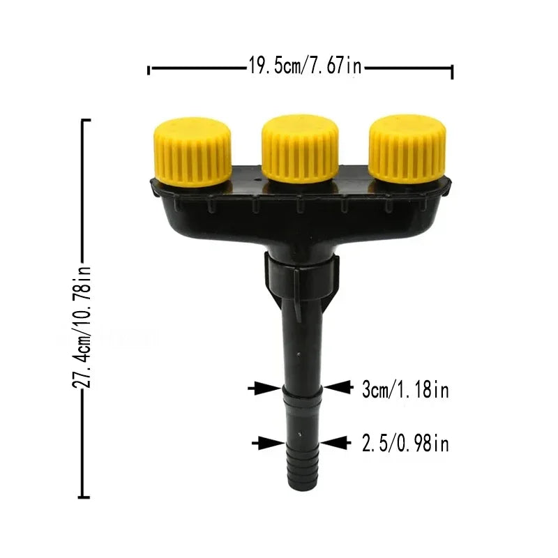 Garden Lawn Irrigator, High Flow Irrigation Tool, Three Irrigation Outlets, Large-Scale Irrigation, Gardening Tool。