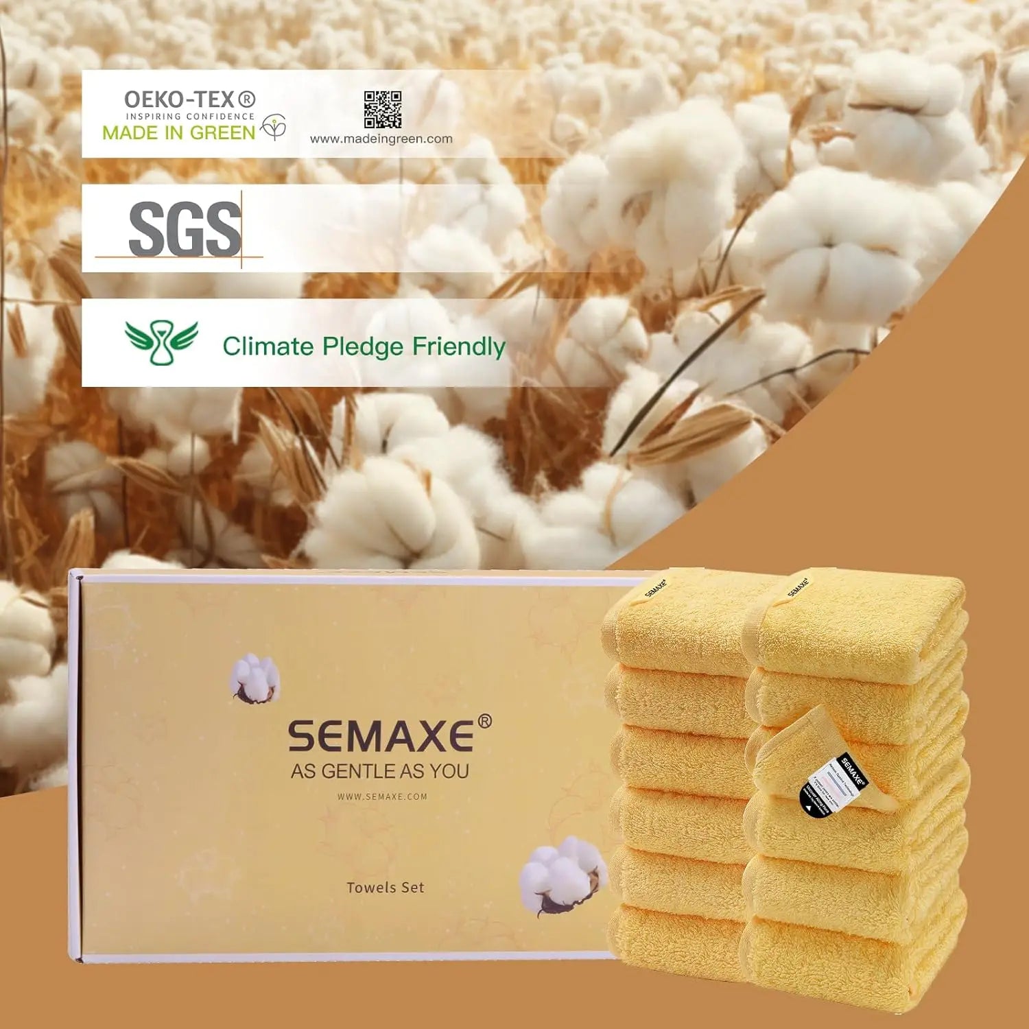 12 Pack Cotton Washcloths Solid Bulk Set SEMAXE 100% Cotton Ultra Soft Face Towels Absorbency for Bathroom Spa Cleaning Supplies