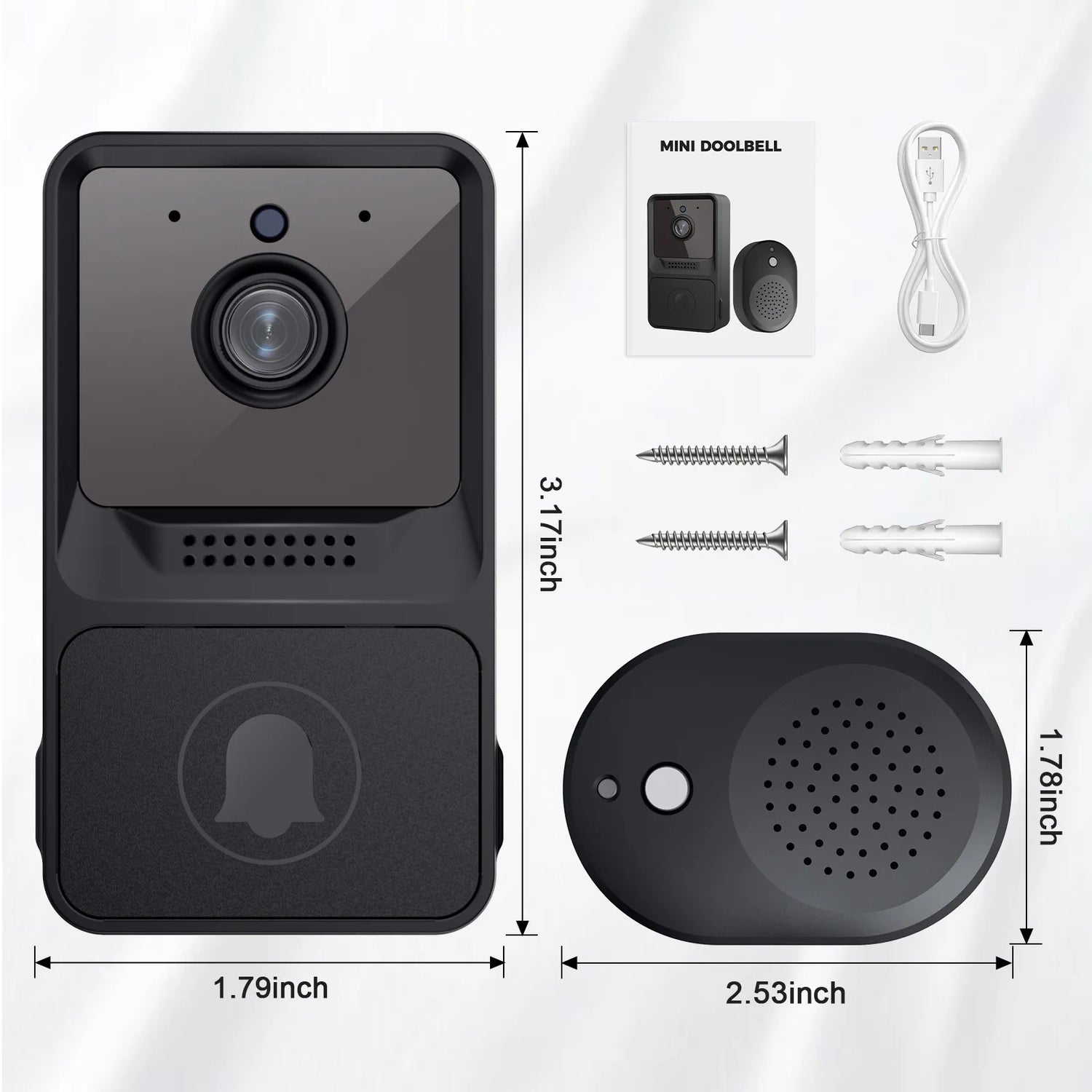 Smart WIFI Doorbell Smart Home Wireless Phone Door Bell Camera Security Video Voice Intercom Infrared Smart Video Doorbell Z20