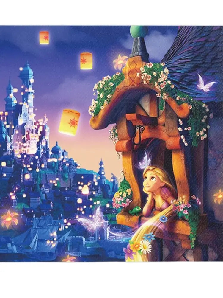 Disney Tangled Rapunzel Princess Party Decorations Disposable Paper Cup Plate Banner Balloons for Girls Birthday Party Supplies