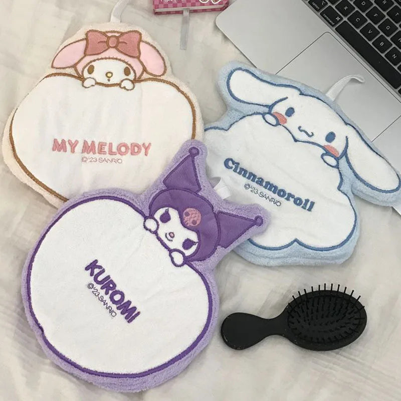 Miniso Cute Embroidered Hand Wipes, Handkerchiefs, Washcloths, Coral Velvet Super Absorbent and Quick Drying