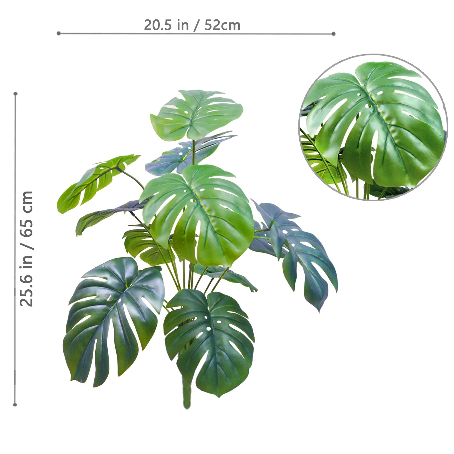 40-103cm /40.5in Artificial Monstera Plants Fake Palm Tree Plastic Turtle Leaves Green Tall Plants For Home Garden Room Decor