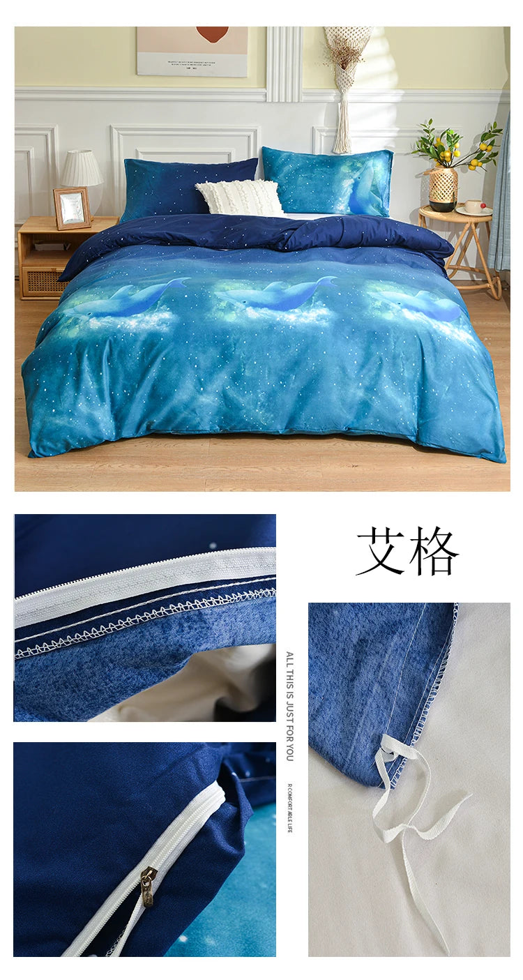 Black and White Bedding Set for Double Bed sabanas cama matrimonial Queen/King Comforter Sets Single Duvet Cover with Pillowcase