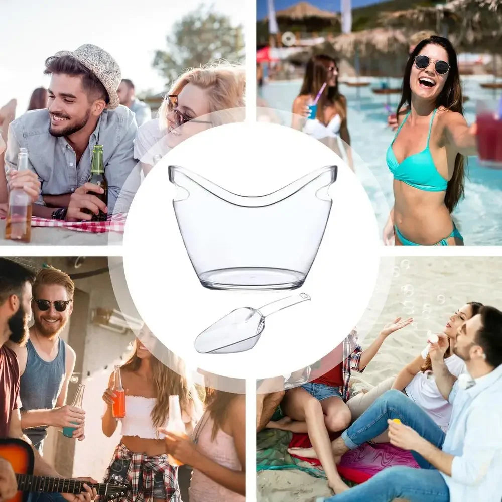 Transparent Ice Bucket Beverage Bucket Cooling Large Ice Bucket Used for Wine Champagne Bar Home Party Supplies