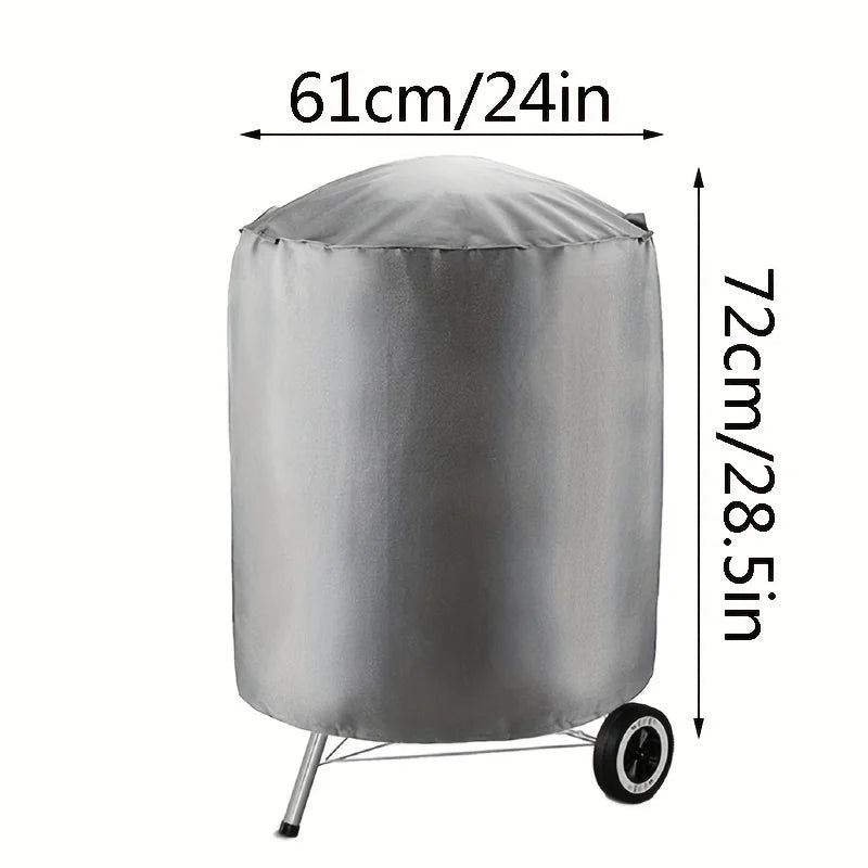 Black Round Barbecue Cover Outdoor Patio Waterproof Protective Cover, Barbecue Accessories Kitchen Accessories