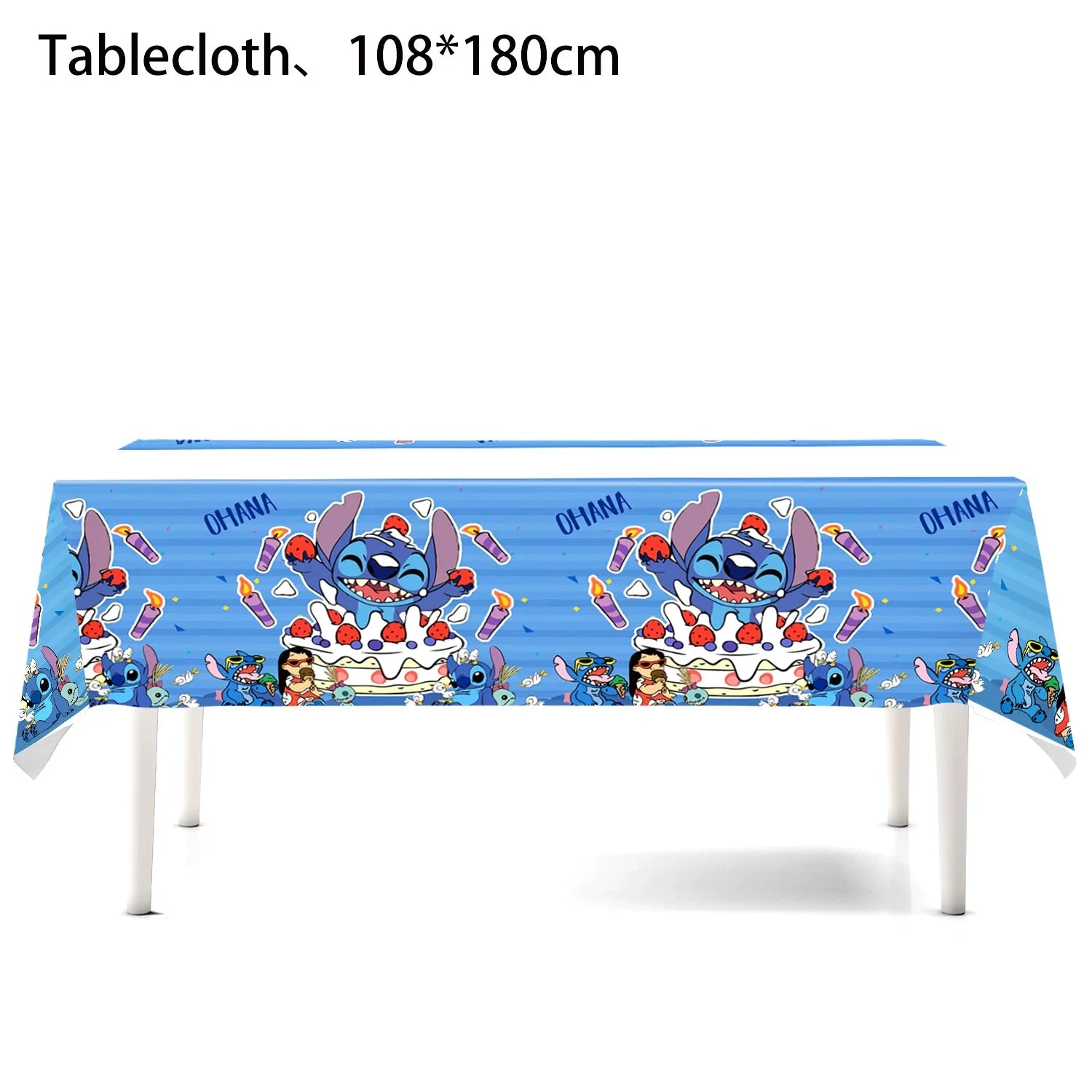 Lilo&Stitch Party Tablecloth Kids Treat Party Supplies Pink  Stitch Angel Tablecloth for Kids Baby Shower Disposable Tablecover