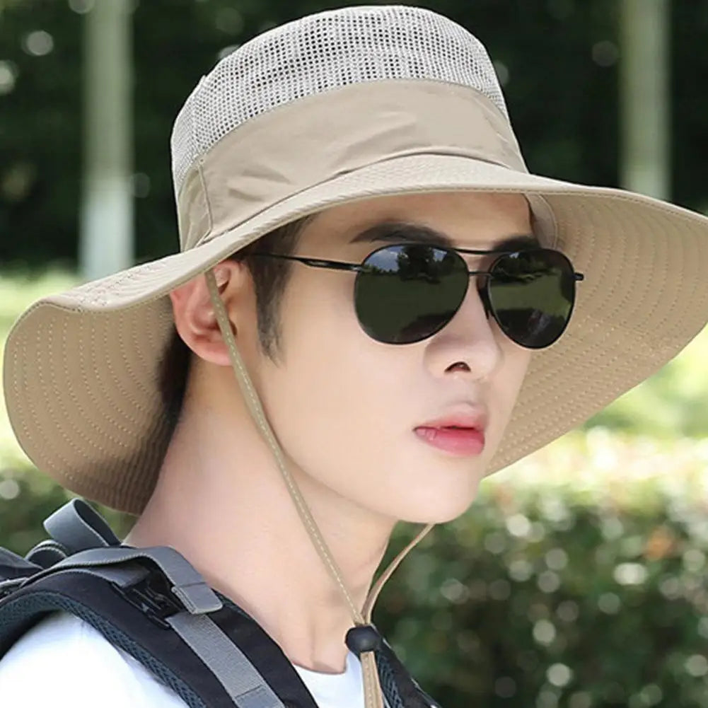 Outdoor Fisherman Hat Wide Brim Bucket Hat With Neck Hiking Cover