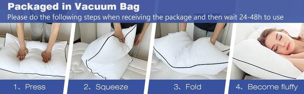 Cooling Bed Pillows, Luxury 3D Microfiber, Breathable Cover for Side, Back & Stomach Sleepers, Reduces Neck Pain, Pack of 4