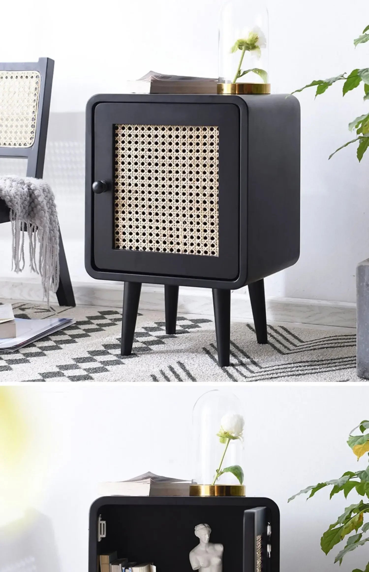 Bedroom Rattan Nightstands Modern Storage Box Organizers Small Space Nightstands Rustic Center Moveis Para Casa Room Decoration