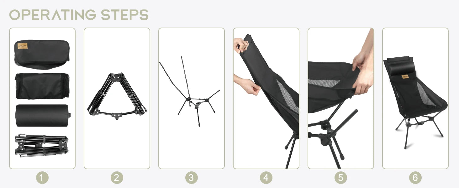 WESTTUNE Camping Moon Chair Ultralight Fishing Folding Chair with Headrest for Relaxing Foldable Leisure Travel Furniture Picnic