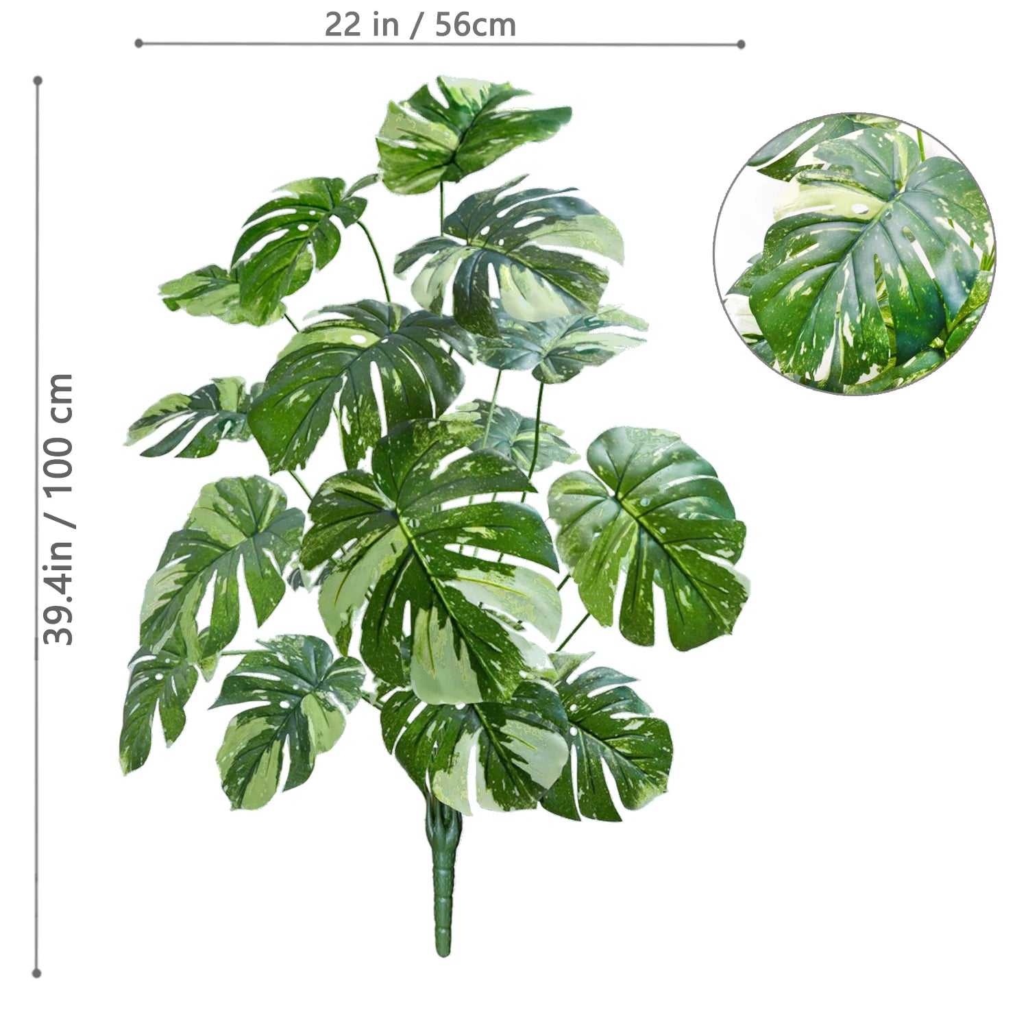 40-103cm /40.5in Artificial Monstera Plants Fake Palm Tree Plastic Turtle Leaves Green Tall Plants For Home Garden Room Decor