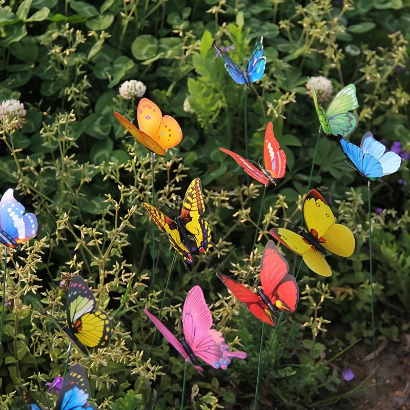 10/20/50pcs Butterfly Decoration Stakes 3D Artificial Butterfly Yard Planter Flower Pot Home Party Garden Patio Decoration