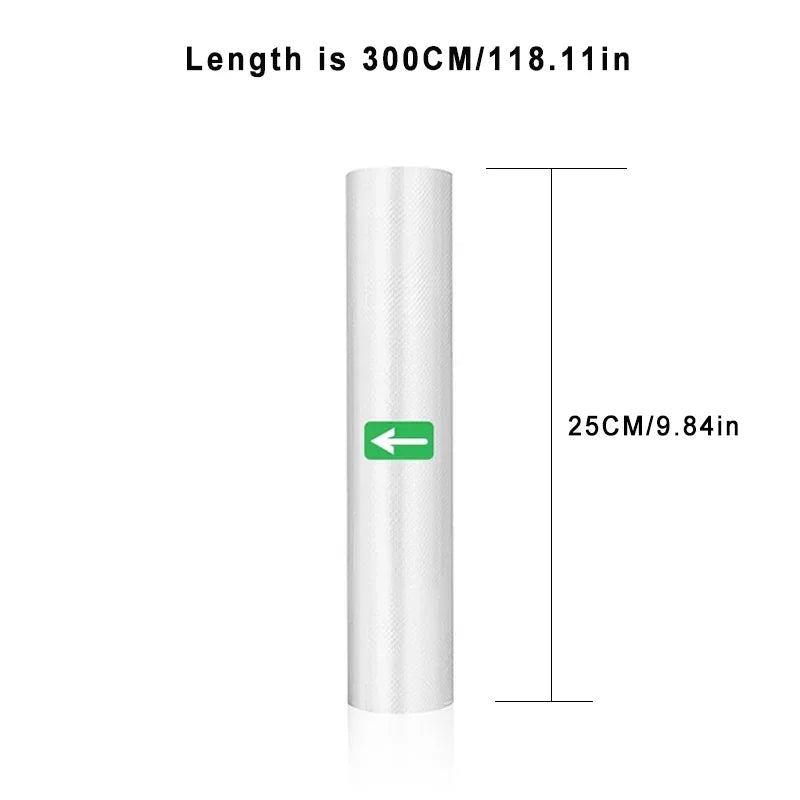 1 Roll 300CM Vacuum Seal Bags For Food, Food Saver Bags Rolls