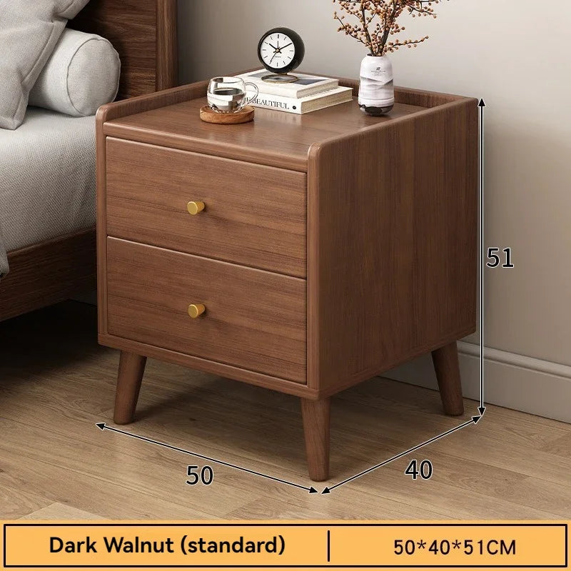 Bedside cabinet, household small bedroom storage, narrow cabinet, mini storage shelf, solid wood color, multi-purpose storage