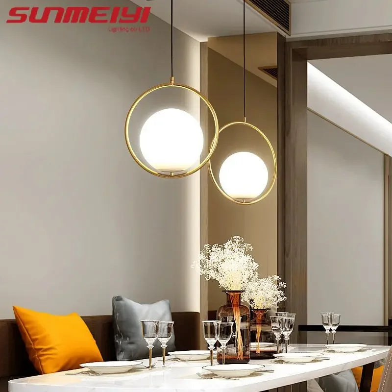 Nordic Bedside Bedroom Light Luxury Modern Simple Minimalist Restaurant Lamp Bar Long Line Single Head Gold Small Chandelier
