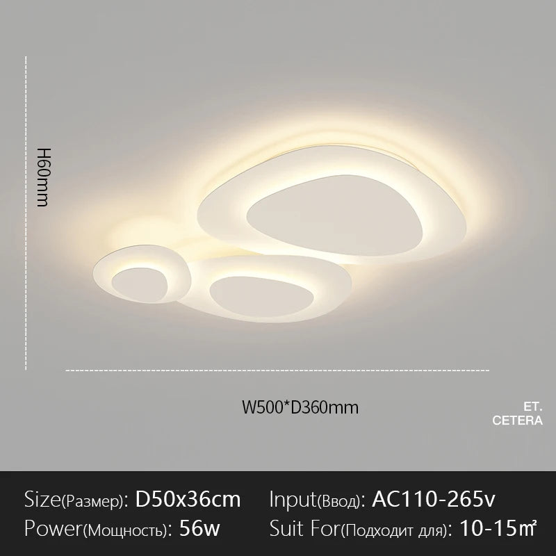 Living Room Ceiling lamp For Bedroom Dining Indoor Lighting Fixtures Milk White Wind Luminaria Home decor led light fixture lamp