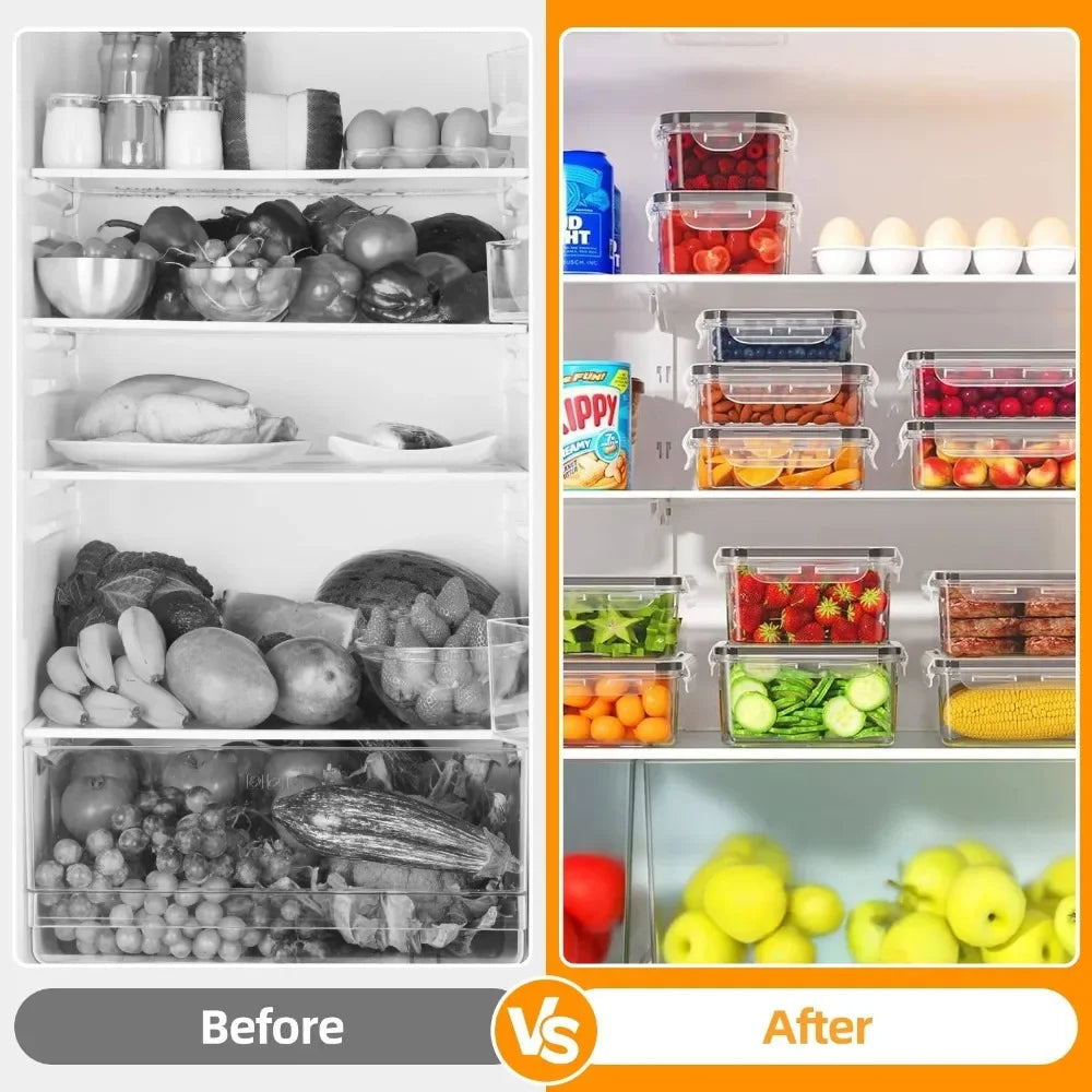 50 Food Storage Containers with Lids, Meal Prep Plastic Containers Pantry and Kitchen Organization (24 Containers + 24 Lids)