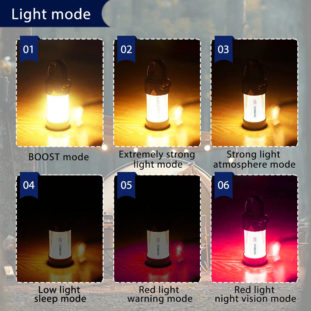 ML4 Outdoor Camping Lantern LED Camping USB Rechargeable Light, Free Tripod, Magnetic Base, 2 Lampshades