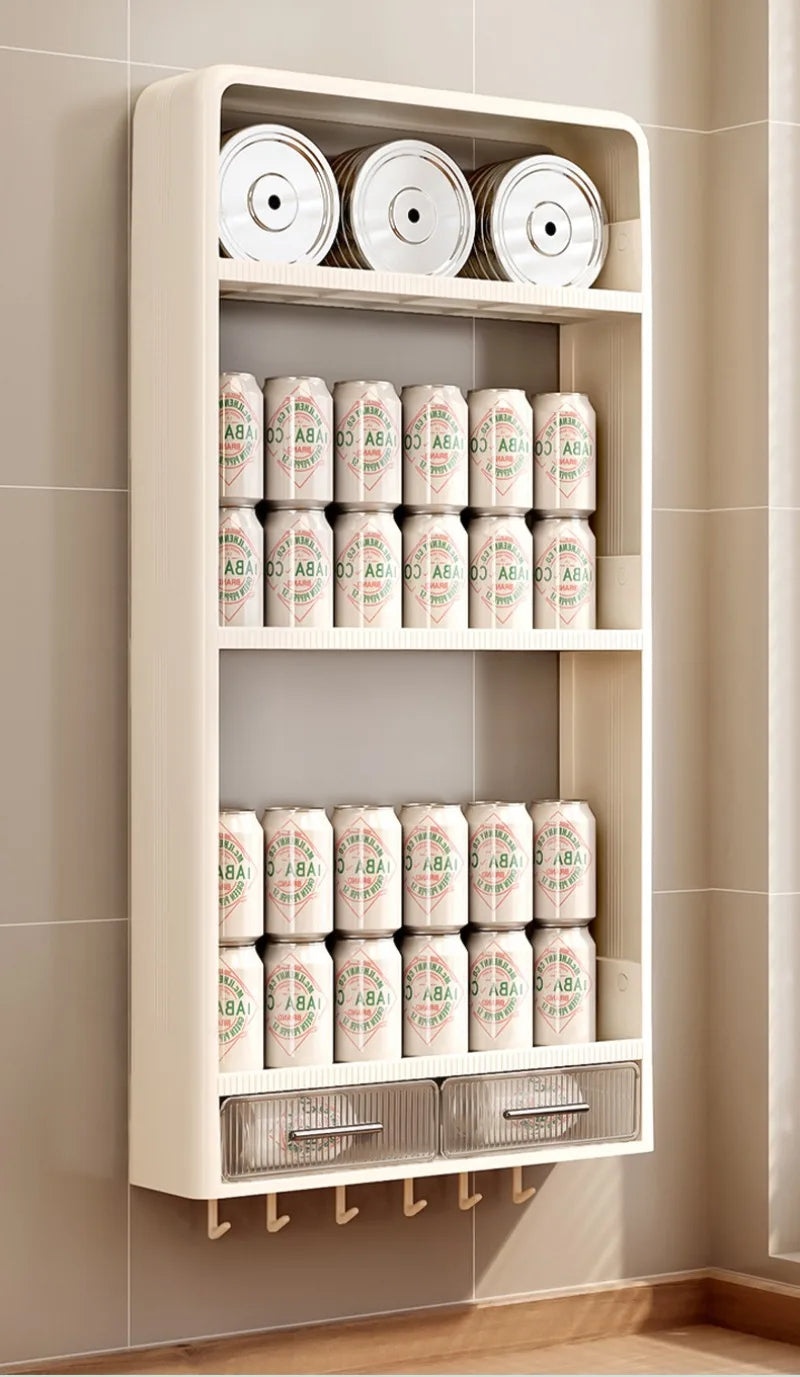 Kitchen Bathroom Wall Shelf Multi-layer Cupboard Seasoning Home Storage Rack Organizer Accessories Freestanding Space Saver