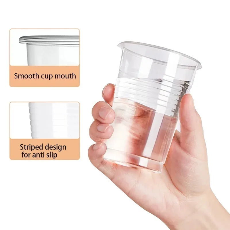 50/100PCS Disposable Clear Plastic Cups Outdoor Plastic Coffee Cups Picnic Birthday Kitchen Party Tableware Christmas New Year