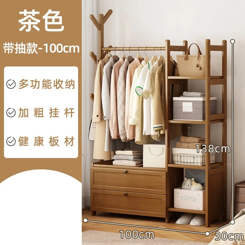 Coat rack floor bedroom hanger household multifunctional storage rack room simple modern bedroom storage cabinet