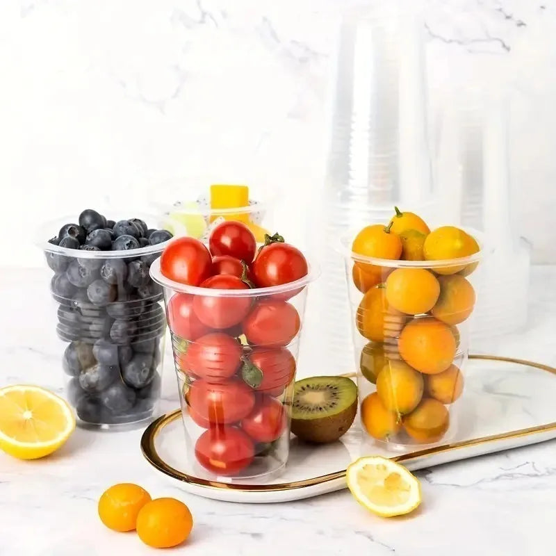 50/100PCS Disposable Clear Plastic Cups Outdoor Plastic Coffee Cups Picnic Birthday Kitchen Party Tableware Christmas New Year