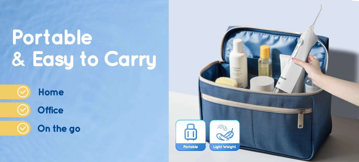 D52 Portable Cordless Water Flosser USB Rechargeable Water Jet Floss Tooth Pick 4 Jet Tip 300ml 3 Modes Teeth Clean for Travel