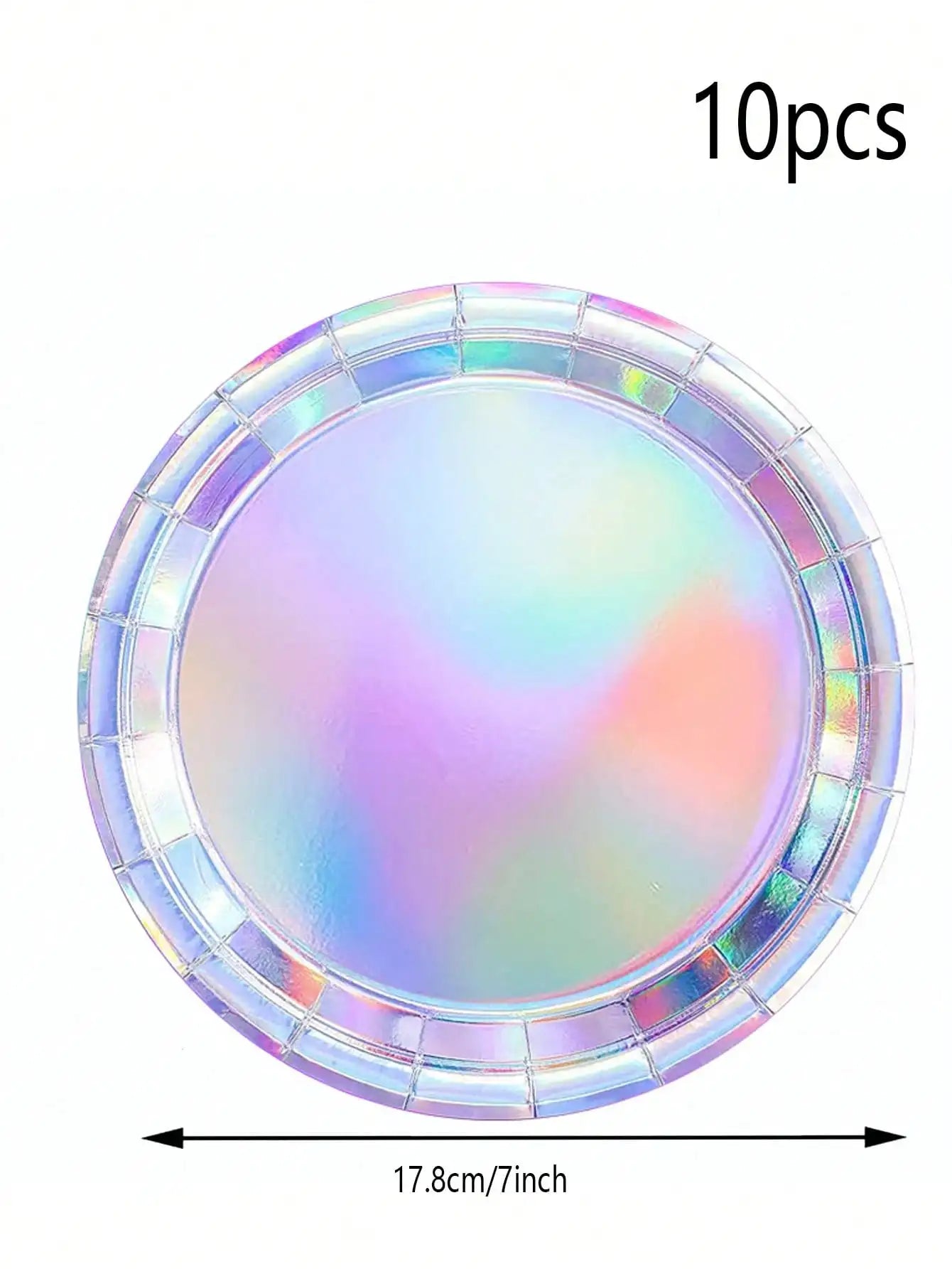 Rainbow Party Supplies Decorations, Holographic Paper Plates and Napkins Set for Birthday Wedding Holiday Party, Christmas