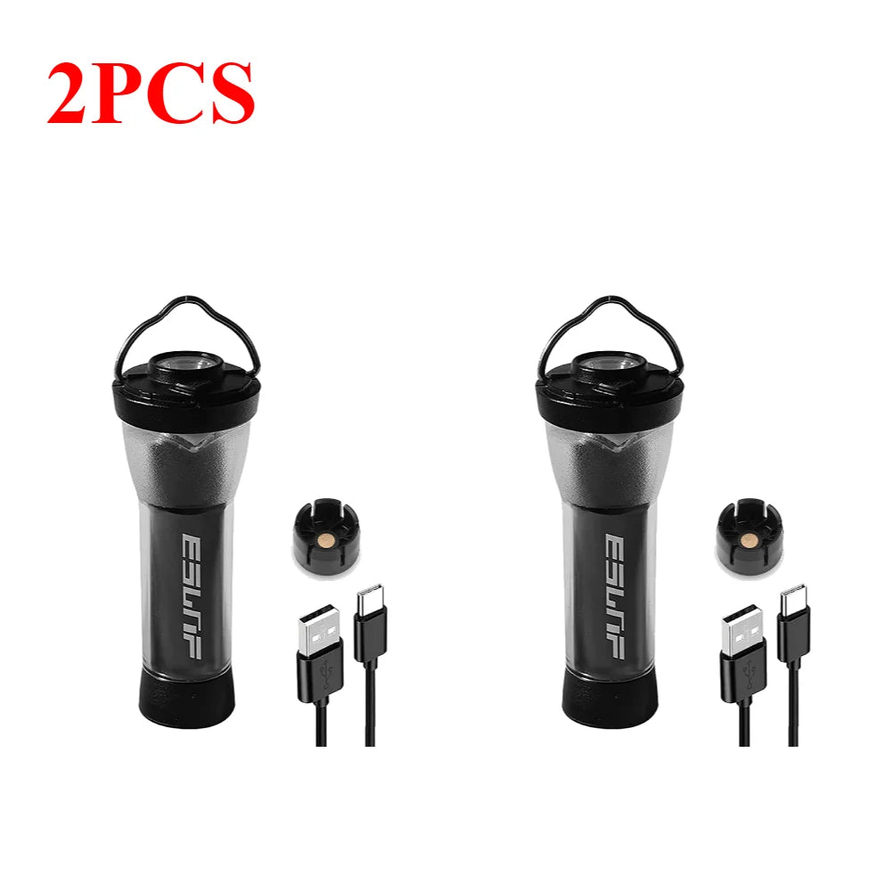 1-6pcs Black dog 2600mAh Lighthouse Micro Flash Camping Lighting With Magnetic Base LED Type-C Flashlight Similar For GZ