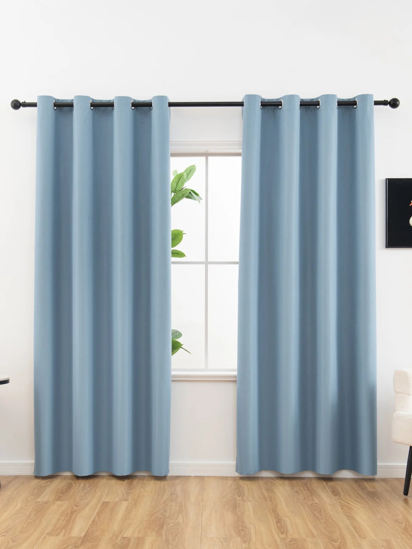 1pc Solid Blackout Curtains with Grommets, Total Privacy Drapes for Bedroom