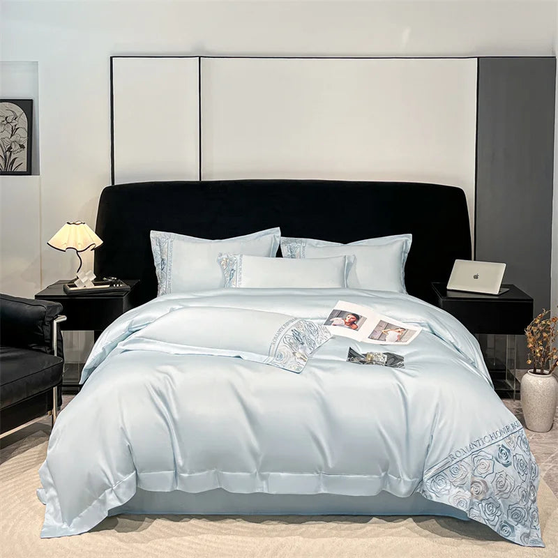 Svetanya Lyocell Cotton Bed Linens Bedding Set Sheet Pillowcase Blanket Cover Ru Queen King Size