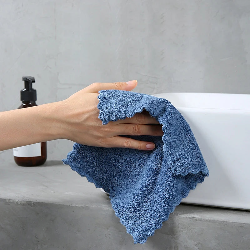 10 Pcs Polyester Washcloths Soft Absorbent Colorful Square Towels Cleaning Supplies Multi-Purpose Small Square Towel