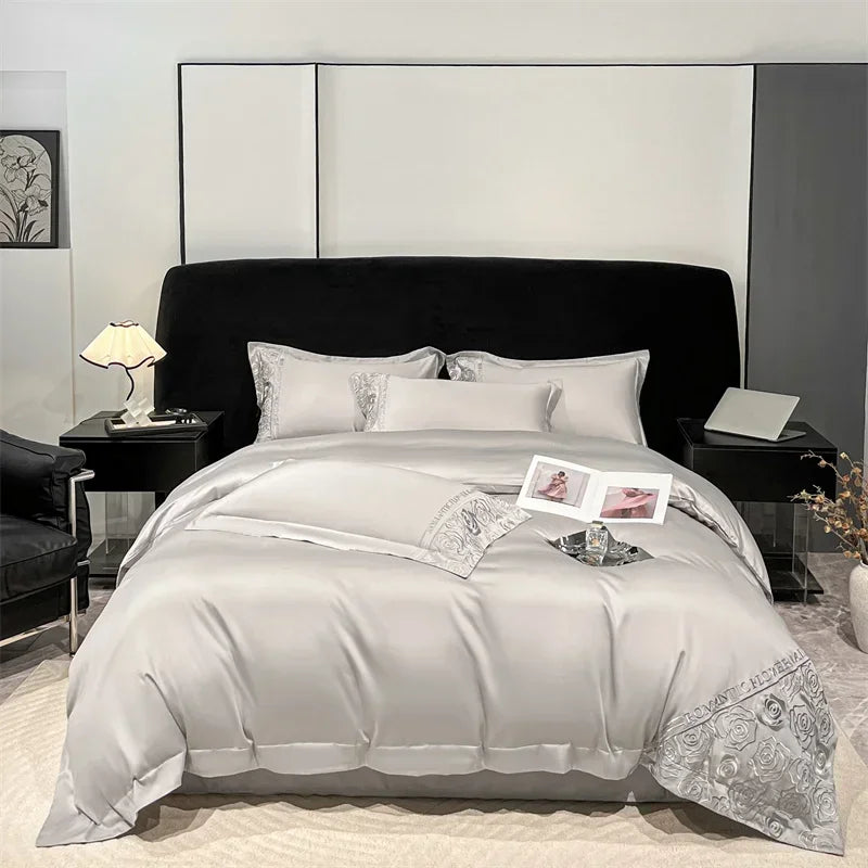 Svetanya Lyocell Cotton Bed Linens Bedding Set Sheet Pillowcase Blanket Cover Ru Queen King Size