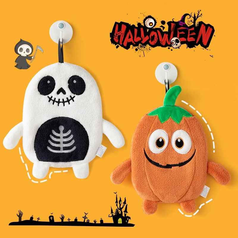 Halloween Hand Towel Soft Absorbent Handkerchief Cute Cartoon Ghost Capibara Pumpkin Hand Towel Bathroom Hanging Hand towels