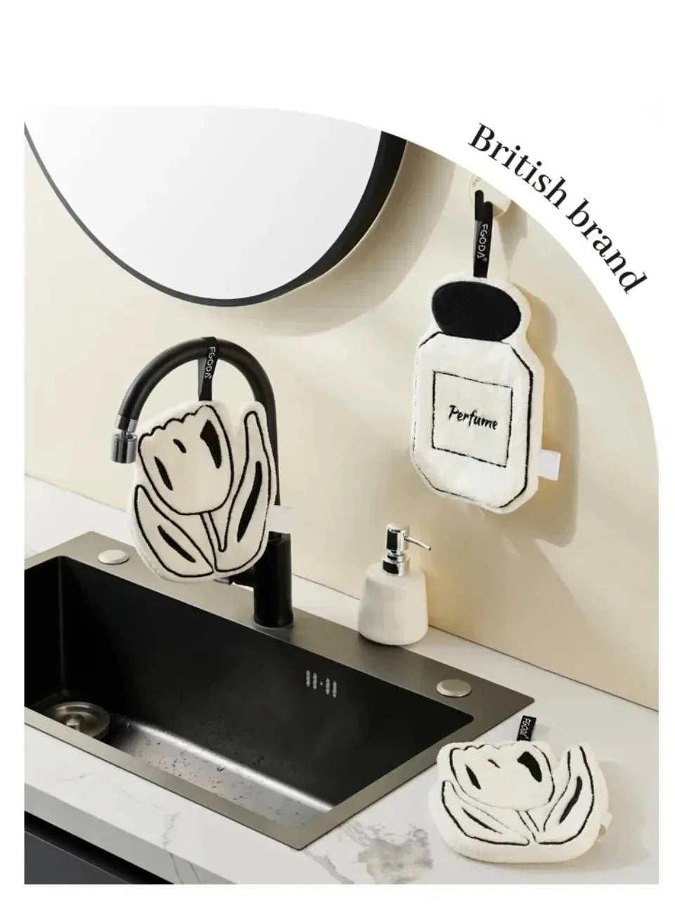 Hanging Hand Towel Home Coral Fleece Hands Towel Kitchen Hanging Washcloth Double-layer Thickened Speed Absorbent Handkerchief