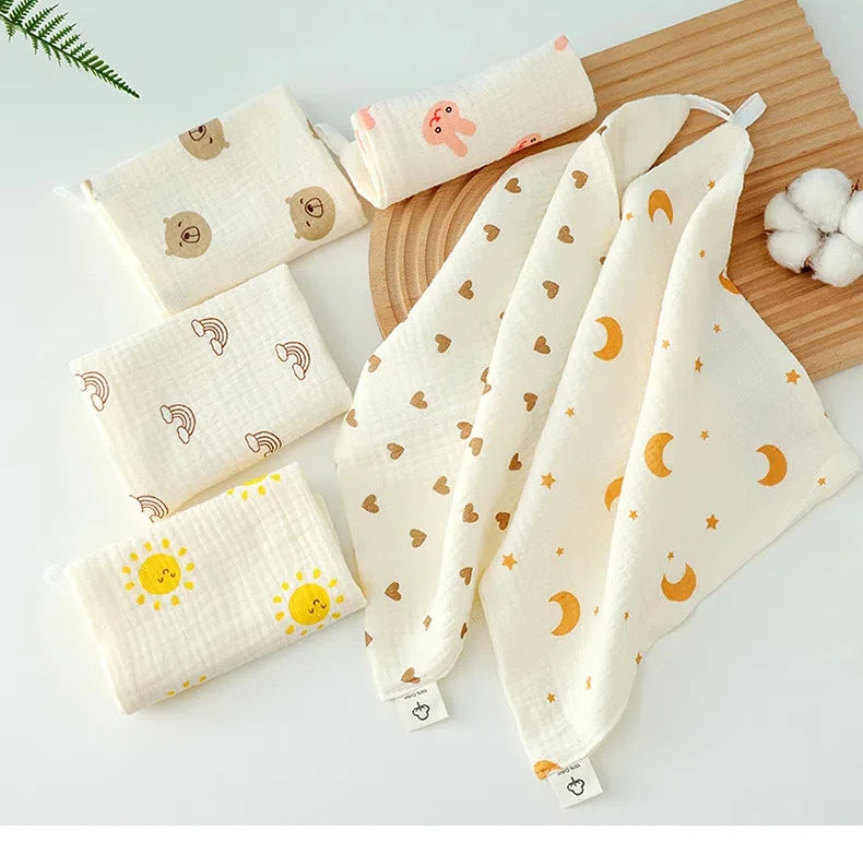 1/5pc Baby Face Towel Newborn Cotton Items Muslin Baby Bibs Handkerchief Towels Soft Saliva Towel Feeding Burp Cloths Facecloth