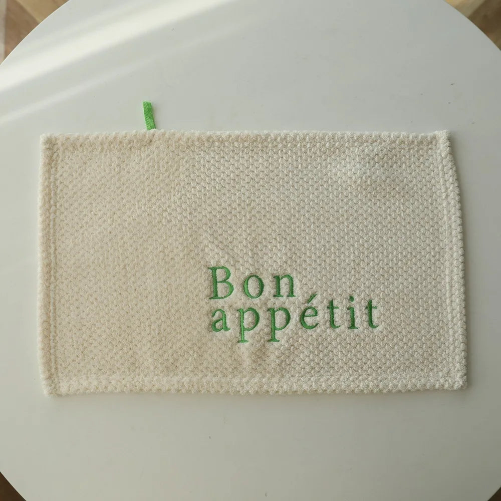 Hand Towel Embroidered Letter Soft Absorbent Bathroom Kitchen Cleaning Cloth Small Square Towel Hair Drying Wholesale Price