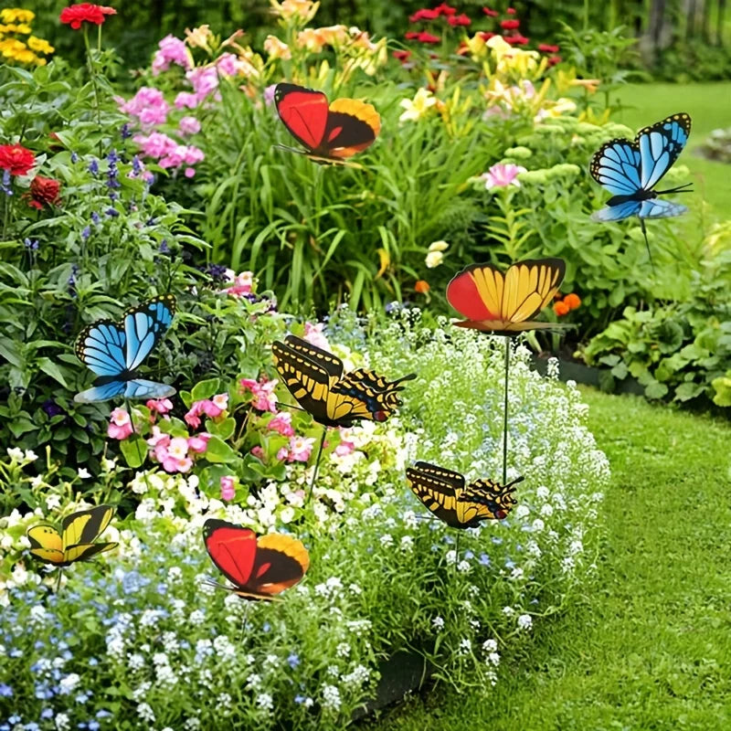 10/20/50pcs Butterfly Decoration Stakes 3D Artificial Butterfly Yard Planter Flower Pot Home Party Garden Patio Decoration