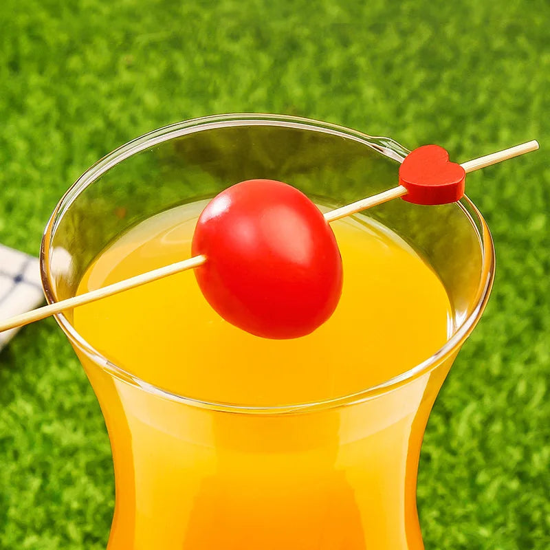 100Pcs Disposable Bamboo Skewers Food Picks Buffet Cupcake Fruit Fork Salad Vegetable Sticks Toothpick Skewer Party Cake Dessert